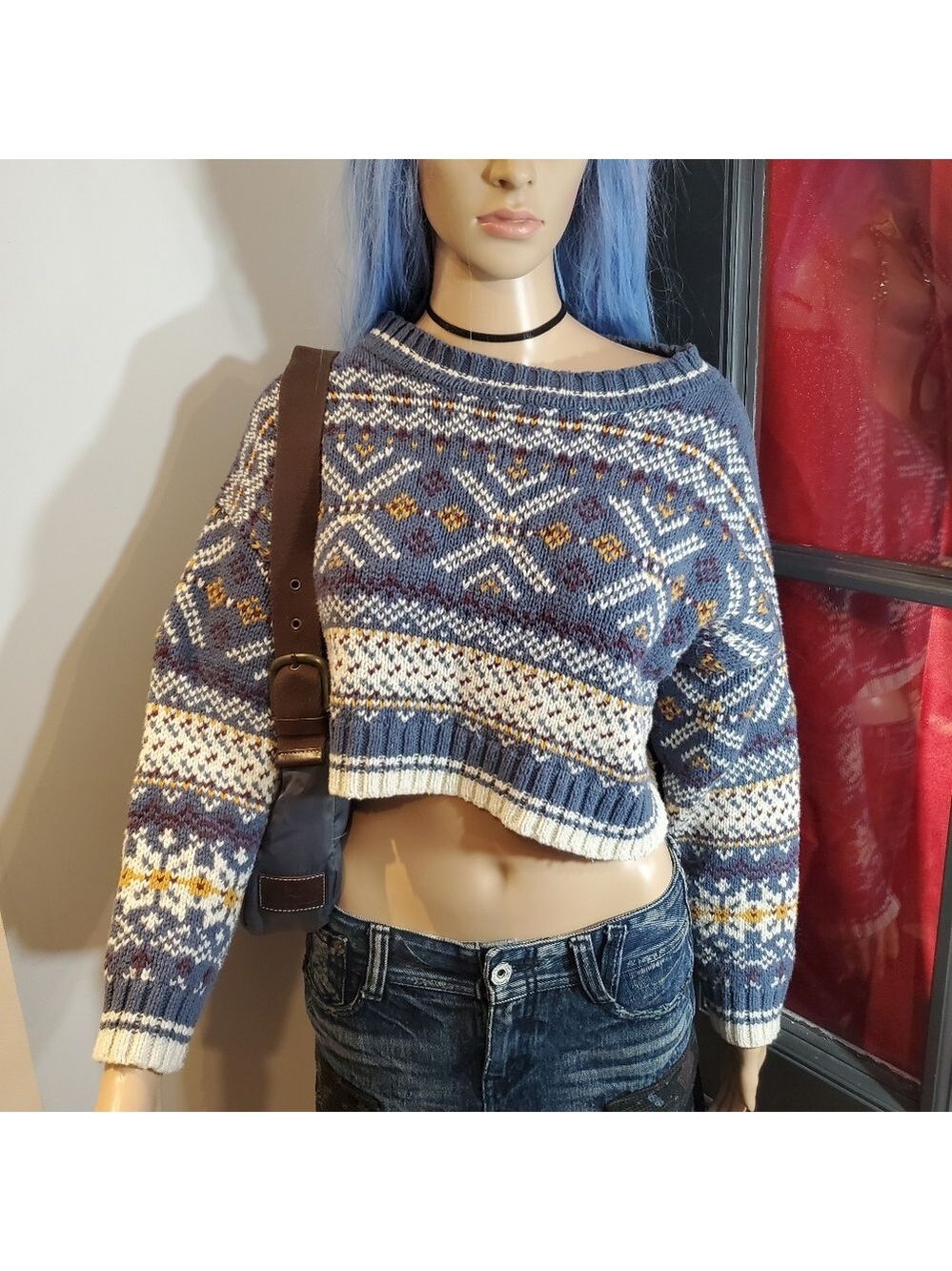 BDG Boho Patterned Cropped Sweater